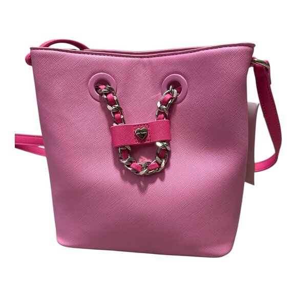 Betsey Johnson Pink Xomaya Bucket Crossbody Magnet Close Purse Bag **NWT** - Picture 2 of 16